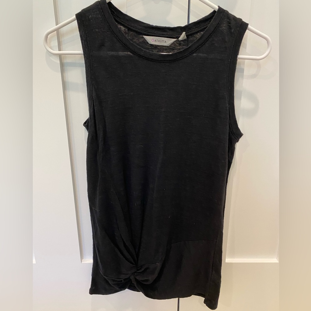 Athleta Black Zephyr Knot Tank XXS